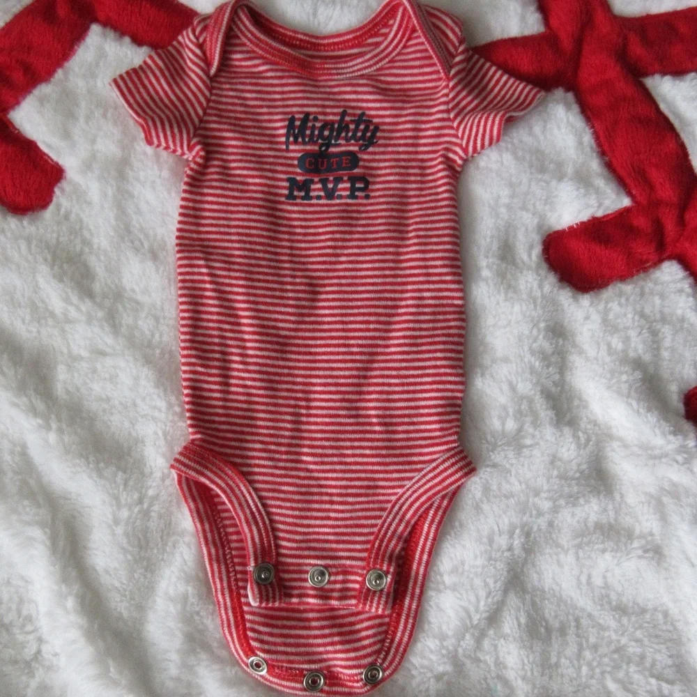 Carter's Blue & Red MVP Preemie Onesies